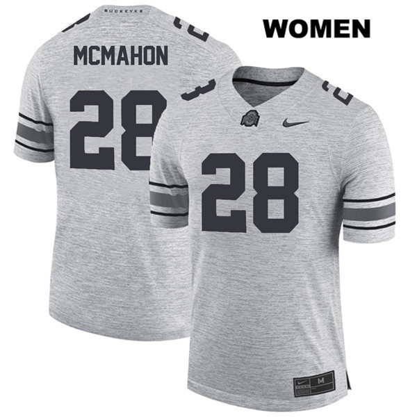 Ohio State Buckeyes Women's Amari McMahon #28 Gray Authentic Nike College NCAA Stitched Football Jersey XL19S21OO